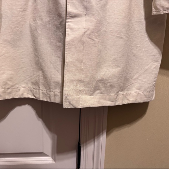 Amazon Basic Men’s Button Down Trench Coat Collar Pockets Cream Sz M - Picture 4 of 16